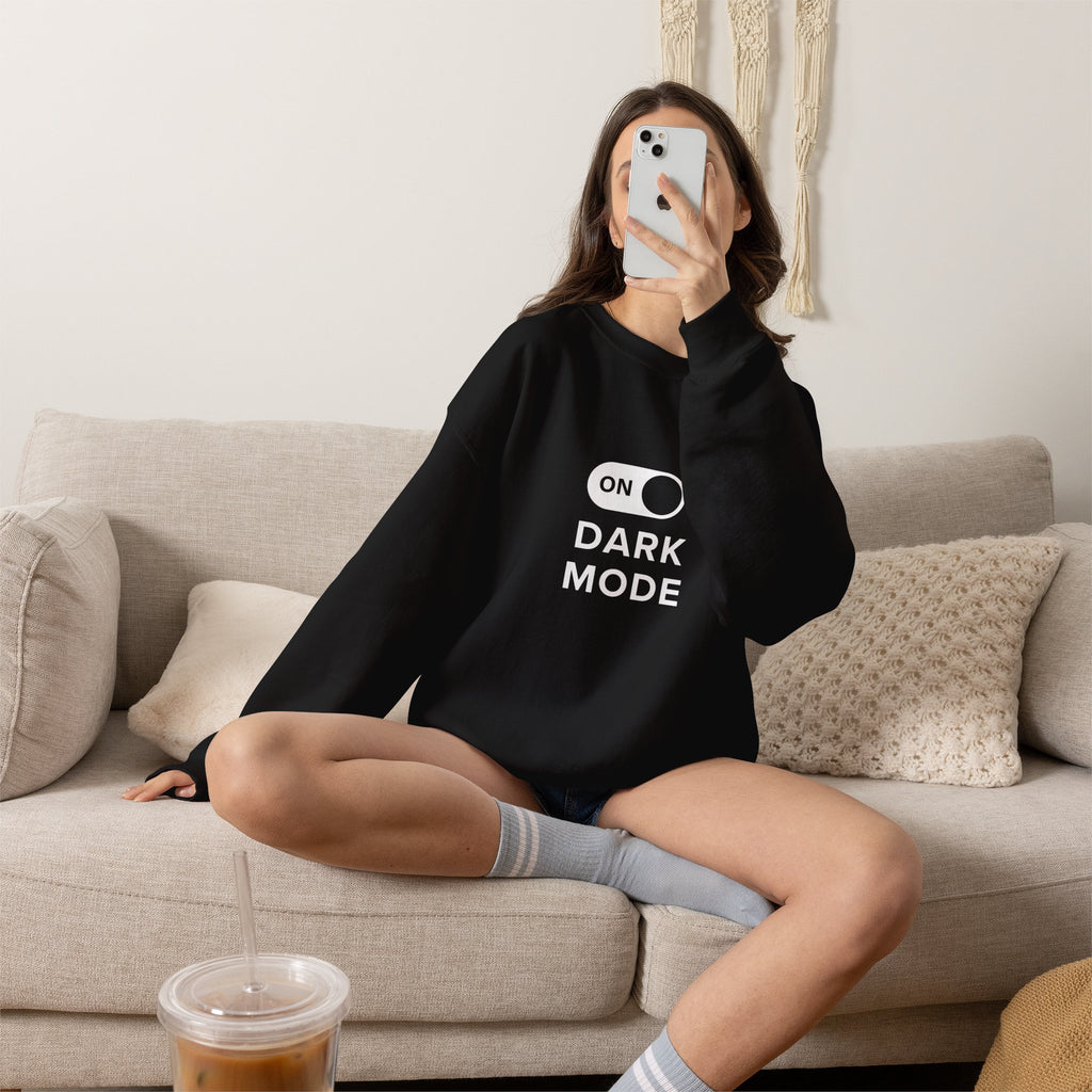 Dark Mode Activated Crewneck | Modern Mobster Unisex Sweatshirt